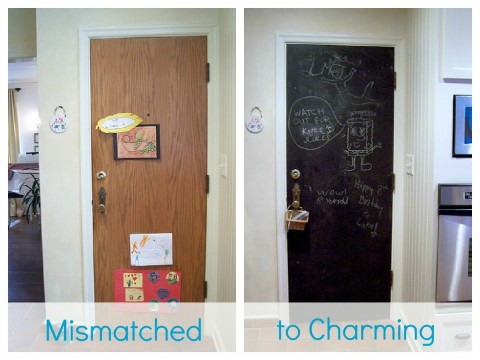 oak door to chalkboard door