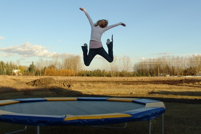 Jumping on Trampoline