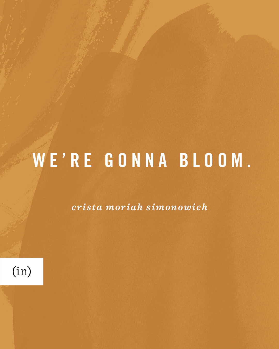 If you feel stuck and frustrated, hold on and be comforted. God is doing something within you, beyond sight. -Crista Moriah Simonowich